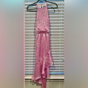 Satin Asymmetrical Sundress with halter neck